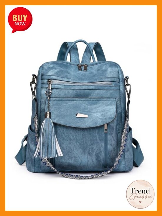 Faux Leather Convertible Backpack Purse for Women Travel Daypack main image 4